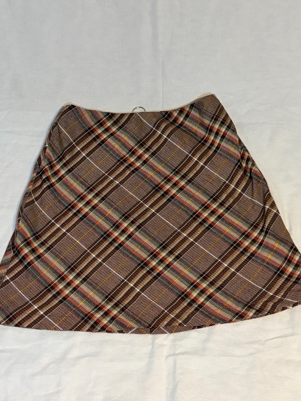 Princess Polly Plaid A-Line Mini Skirt in Brown